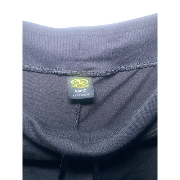 NWOT. Athletic Works Black Knit Fabric Womens Size 8-10 Drawstring Shorts - Picture 2 of 6